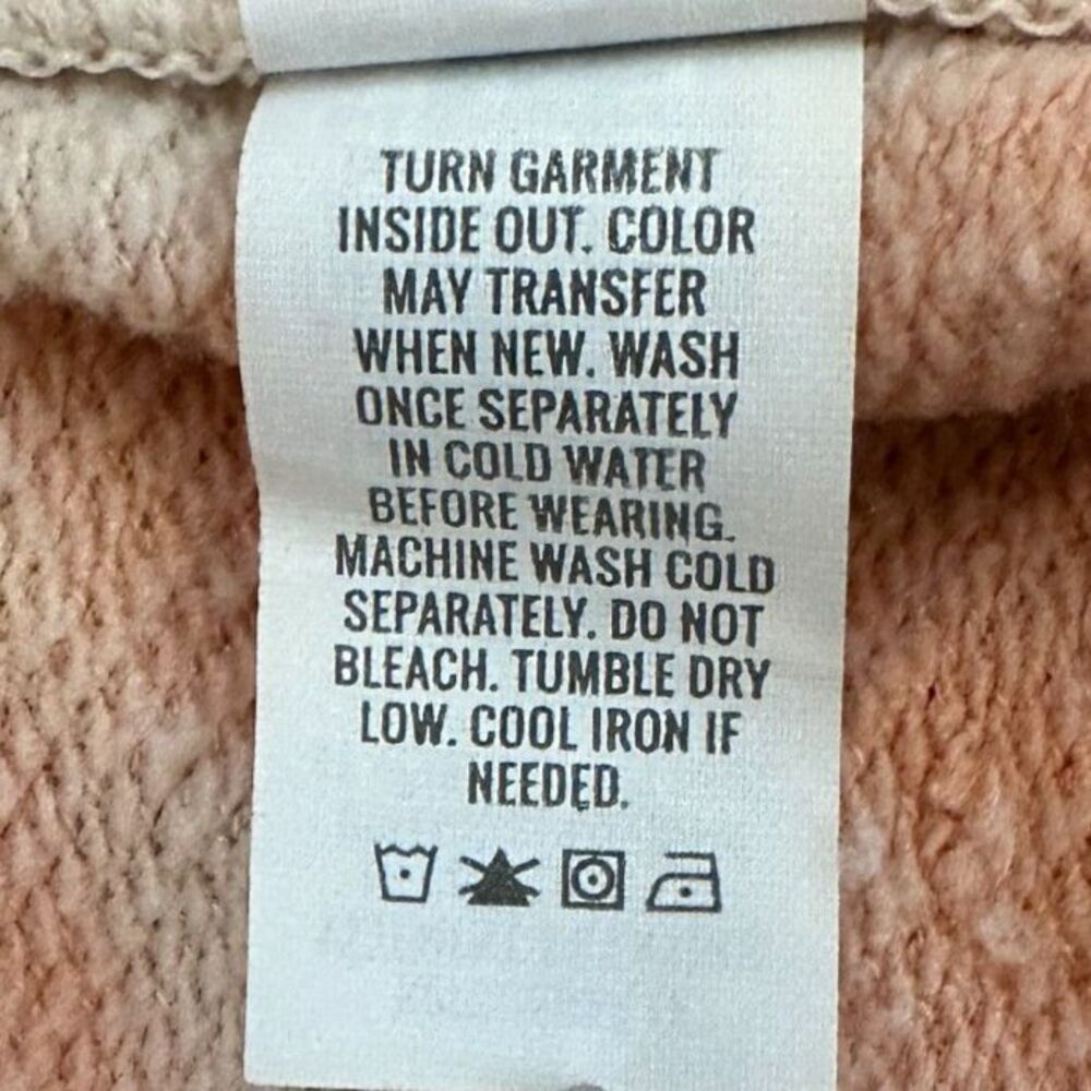 Aerie Tie Dye Graphic Sweatshirt Medium Please Just Trust Me Crewneck Peach - Picture 16 of 16